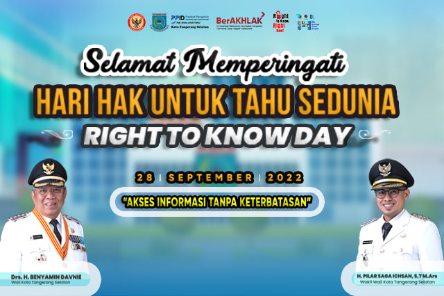 Disperindag Kota Tangerang Selatan Mengucapkan Selamat Hari 'RIGHT TO KNOW DAY'